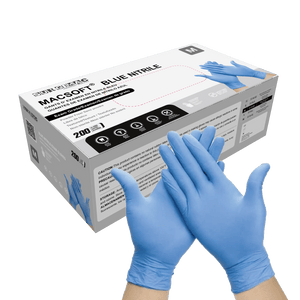 Nitrile Exam Gloves MacSoft by SurgiMac | Blue | Chemo Tested | 200 Count 5116-M