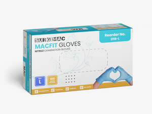 SurgiMac Nitrile Exam Gloves, Chemo Tested, Blue, MacFit