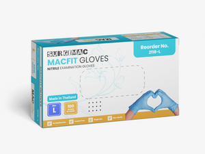 SurgiMac Nitrile Exam Gloves, Chemo Tested, Blue, MacFit