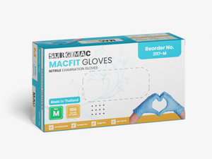 SurgiMac Nitrile Exam Gloves, Chemo Tested, Blue, MacFit