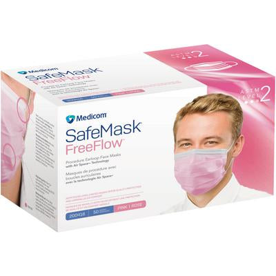 Medicom | FreeFlow Face Mask, Astm Level 2, 50/bx, 10 bx/cs | 200416