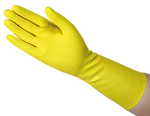 Utility Glove Flock Lined Latex Yellow Straight Cuff NonSterile 8984-1