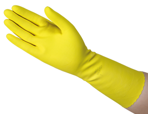 Utility Glove Flock Lined Latex Yellow Straight Cuff NonSterile 8984-1