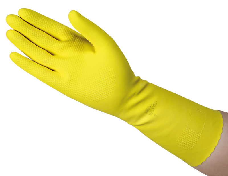Utility Glove Flock Lined Latex Yellow Straight Cuff NonSterile 8984-1