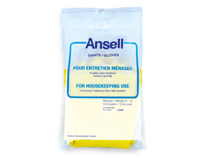 Utility Glove Flock Lined Latex Yellow Straight Cuff NonSterile 8984-1