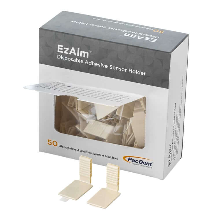 EzAim Individually Cut Adhesive Sensor Holder Anterior White, 50/pk | SurgiMac Dental Supply