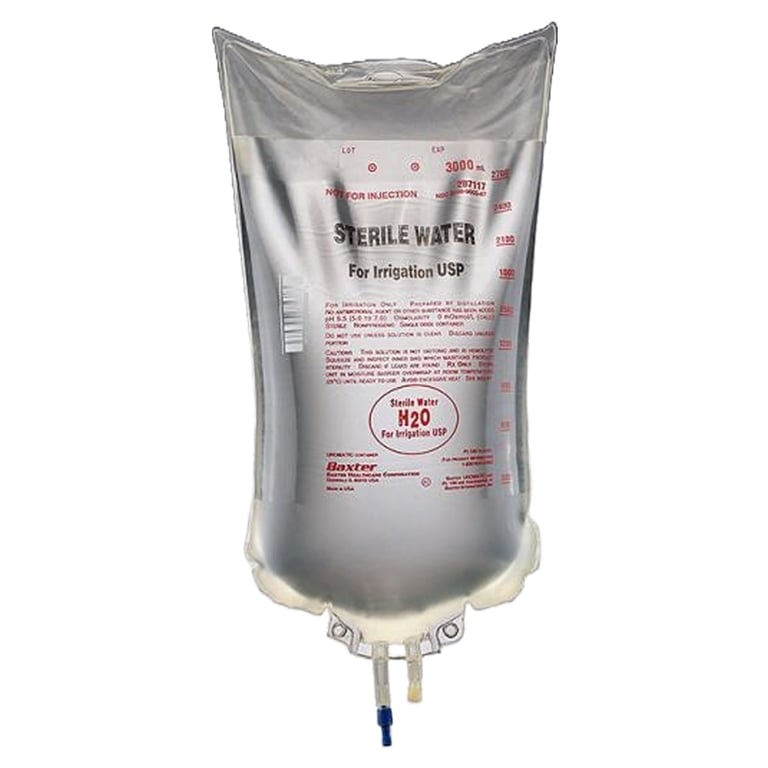 Baxter Irrigation Solution Sterile Water for Irrigation, 3,000 mL Flexible Bag, 1/Pk