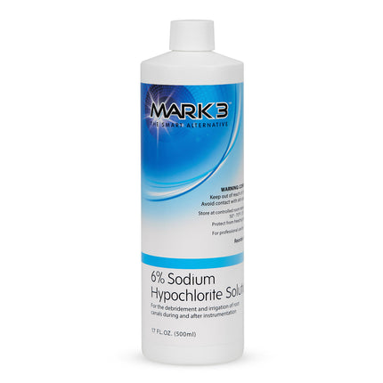 Sodium Hypochlorite Solution 6% 17oz. Bottle | 5974 | | Dental Supplies, Endodontic products, Medicament, Sodium hypochlorite | MARK3 | SurgiMac
