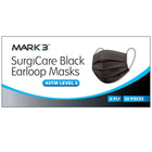 MARK3 SurgiCare Earloop Face Masks, ASTM Level 3, Black, 50/Box | SurgiMac Dental Supply