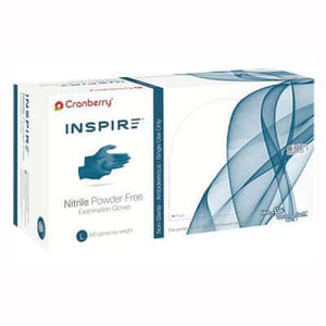 Inspire Nitrile Exam Gloves, MEDIUM, Aegean Blue, 300/Box. Ambidextrous gloves | SurgiMac Dental Supply