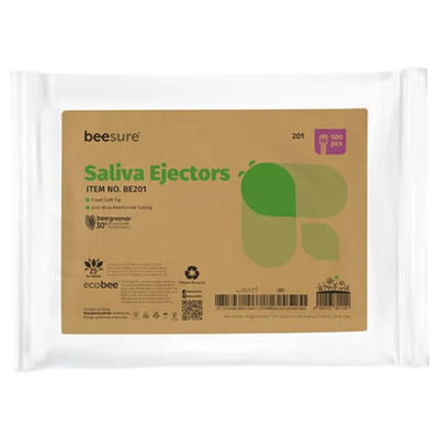 BeeSure Saliva Ejectors - Green 100/Box