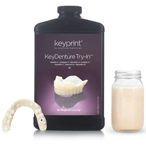 KeyPrint KeyDenture Try-In Biocompatible 3D Printing Resin, A1, 1kg/Bottle | SurgiMac Dental Supply