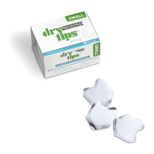 Reflective DryTips Saliva Absorbent Tips, Small, Silver, 50/Pk | SurgiMac Dental Supply