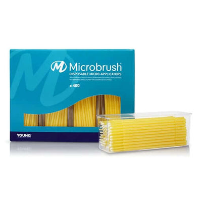 Microbrush Plus Micro-Applicators, Fine, Yellow, 400/Pk