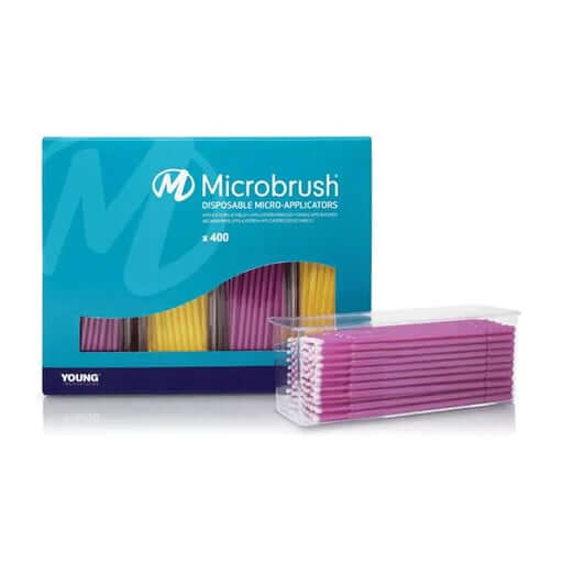 Microbrush Plus Micro-Applicators, Fine, Yellow & Pink, 400/Pk | SurgiMac Dental Supply