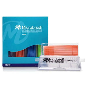 Microbrush Plus Micro-Applicators with Dispenser, Regular, Assorted, 400/Pk | SurgiMac Dental Supply