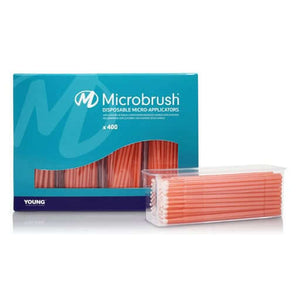 Microbrush Plus Micro-Applicators, Regular, Peach, 400/Pk | SurgiMac Dental Supply