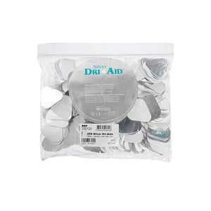 Silver Dri-Aid Small, Cotton Roll Substitute with Reflective Backing, 250/Pk | SurgiMac Dental Supply