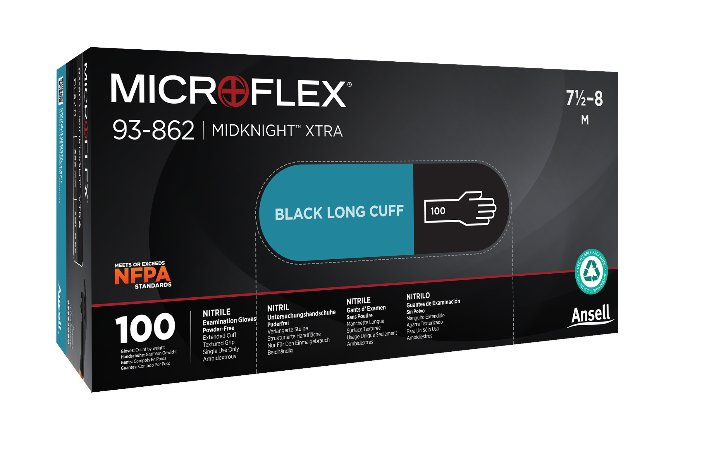 Ansell | Ansell Microflex Midknight Powder Free Nitrile Laboratory ...