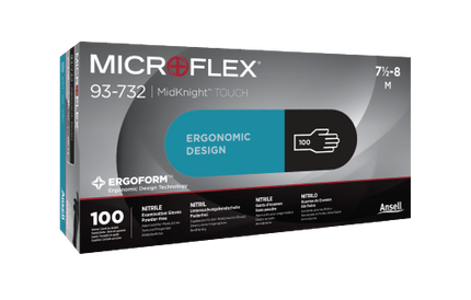 Ansell Microflex Midknight Touch Nitrile Exam Gloves