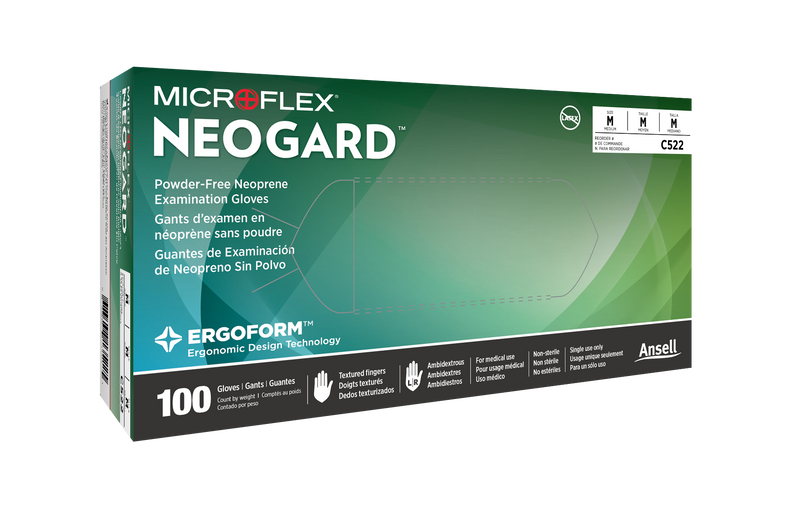 Microflex Neogard Powder Free Medical Grade Chloroprene Exam Gloves C520-1