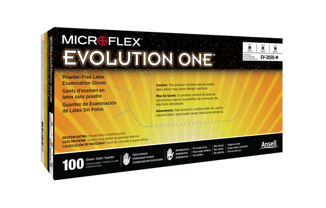 Ansell Microflex Evolution One Powder Free Latex Exam Gloves | EV-2050-XS-1 | Ansell | SurgiMac