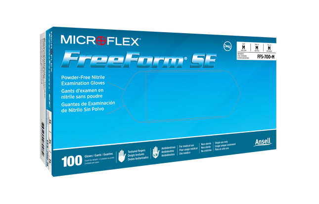 Ansell Microflex Freeform Se Powder Free Nitrile Exam Gloves | FFS-700-XS-1 | Ansell | SurgiMac