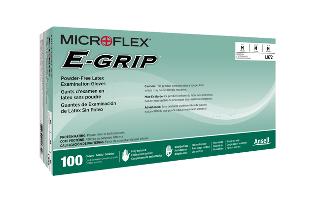 Ansell Microflex E-Grip Latex Exam Gloves