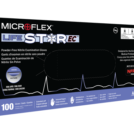 Ansell Microflex Lifestar Ec Powder Free Nitrile Exam Gloves