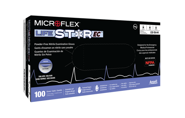 Ansell Microflex Lifestar Ec Powder Free Nitrile Exam Gloves | LSE-104-S-1 | Ansell | SurgiMac