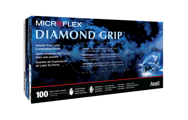 Ansell Microflex Diamond Grip Powder Free Latex Exam Gloves | MF-300-XS-1 | Ansell | SurgiMac