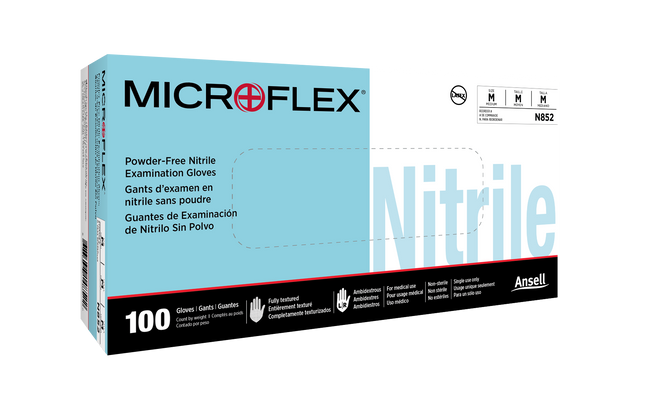 Ansell Microflex N85 Nitrile Exam Glove | N850-XS-100bx | Ansell | SurgiMac