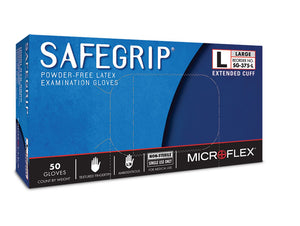 Microflex Safegrip Powder-Free Extended Cuff Latex Exam Gloves SG-375-S-1