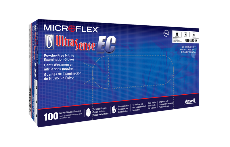 Microflex Ultrasense Ec Powder-Free Nitrile Exam Gloves USE-880-XS-1
