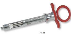 Miltex GripRite Metric Petite Aspirating Syringe with Red Silicone Grips 76-42