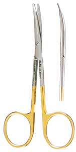 Miltex 4.5" Blepharoplasty Scissors with 1 Serrated, 1 Tungsten Carbide Blade | SurgiMac Dental Supply