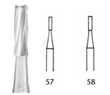 Miltex FG #57 SL (Surgical Length) Straight Fissure Carbide Bur, Package of 10