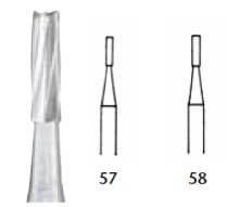 Miltex FG #57 SL (Surgical Length) Straight Fissure Carbide Bur, Package of 10 | SurgiMac Dental Supply