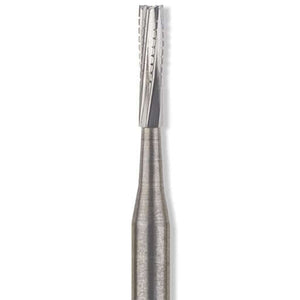 Miltex FG #558 SL (surgical length) straight fissure crosscut carbide bur, pack | SurgiMac Dental Supply