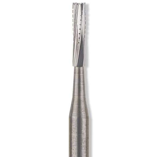 Miltex FG #558 SL (surgical length) straight fissure crosscut carbide bur, pack | SurgiMac Dental Supply