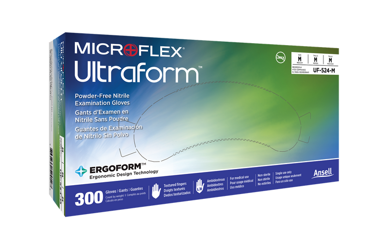 Microflex Ultraform UF-524 Powder-Free Nitrile Exam Gloves All Sizes UF-524-XS-1