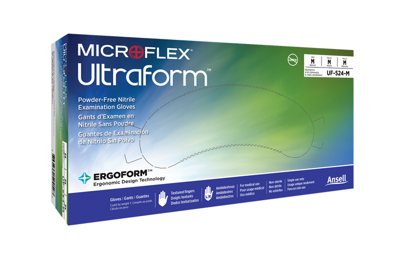 Microflex Ultraform UF-524 Powder-Free Nitrile Exam Gloves (Box of 250 Gloves) UF-524-XL-1