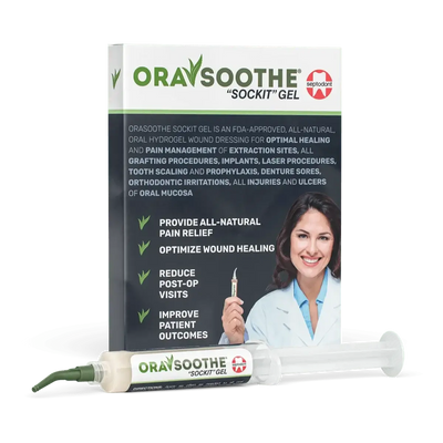 ORASOOTHE Sockit Oral Hydrogel Wound Dressing, 10 gm Syringe, 25/Pk