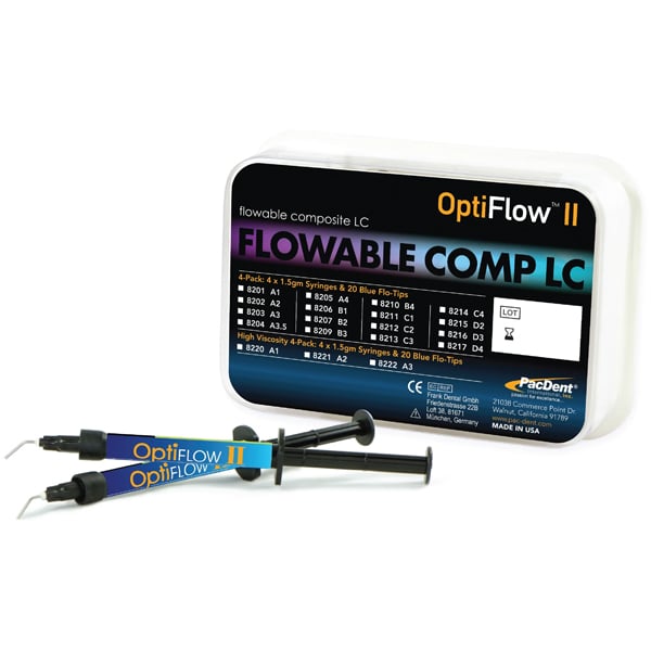 OptiFlow II Flowable Composite, High Viscosity A3 Light Cure, 1.5 gm Syringe Kit