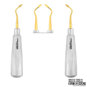 SurgiMac Spade Elevator, Left & Right (Set), Gold Tips, Stainless Steel, Air Series, 2/Pk | SurgiMac Dental Supply