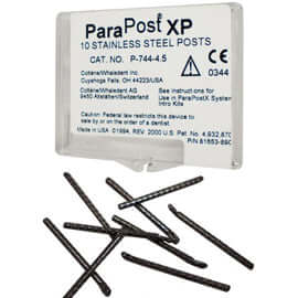 ParaPost XP P744-4B yellow .040" (1.0mm) stainless steel post, 25 post refill | SurgiMac Dental Supply