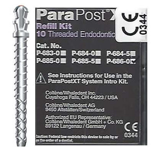 ParaPost XT Size 6, P686-0 Black .060" (1.5mm) Titanium Alloy Post Threaded, 10 | SurgiMac Dental Supply