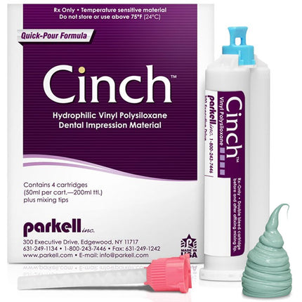 Cinch Heavy Body-Putty Fast Set 90 sec. Package of 4 - 50 ml Split Cartridges | S463S | | Dental Supplies, Impression materials, Vinyl polysiloxane | Parkell | SurgiMac