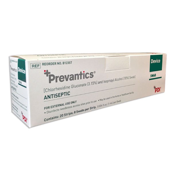 Prevantics Antiseptic Swab Strips, 3.125" x 1.125", 160/Box