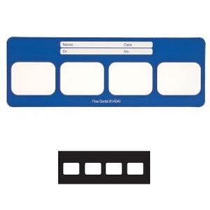 Flow Dental Perfect Pocket Film Mounts Vinyl/Blue 4 Window Horizontal, Size 2, Box of 100